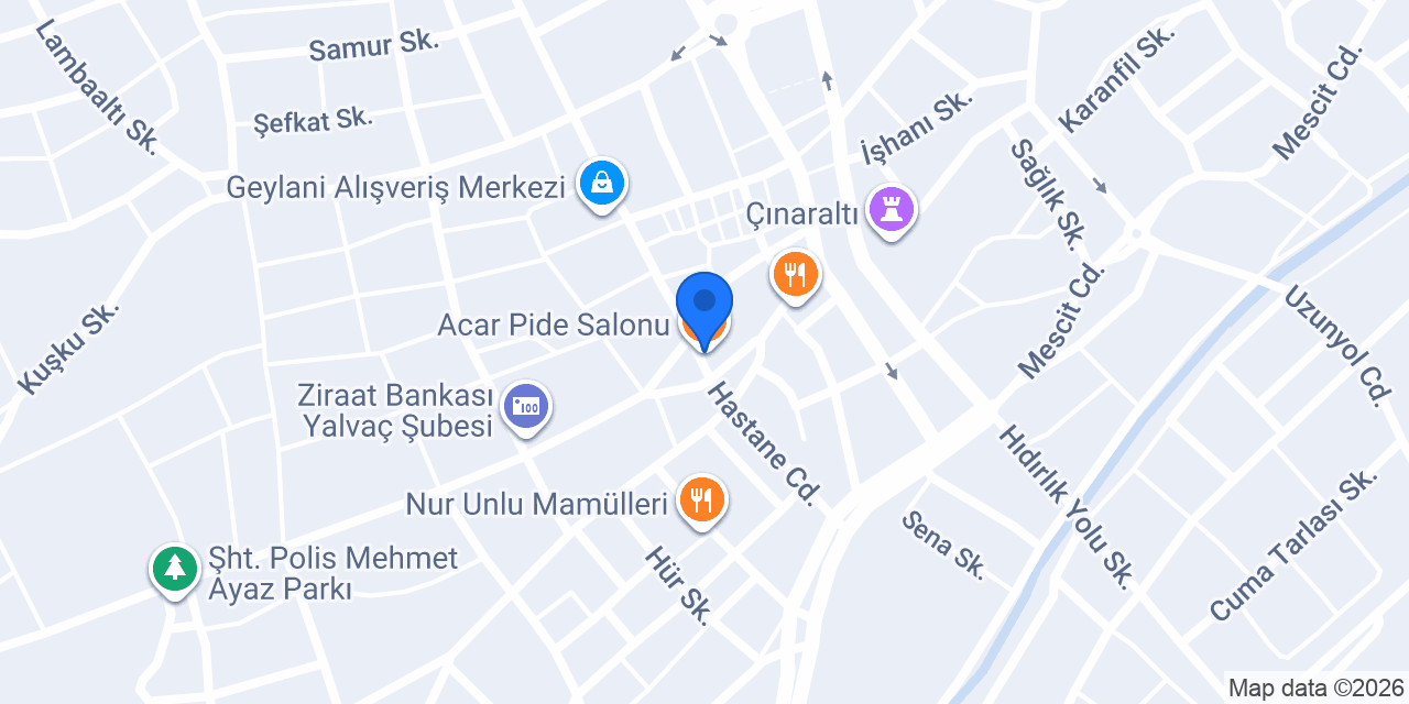 Acar Pide Salonu konumu
