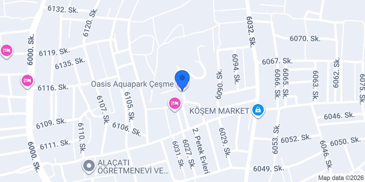 Oasis Aquapark Çeşme konumu