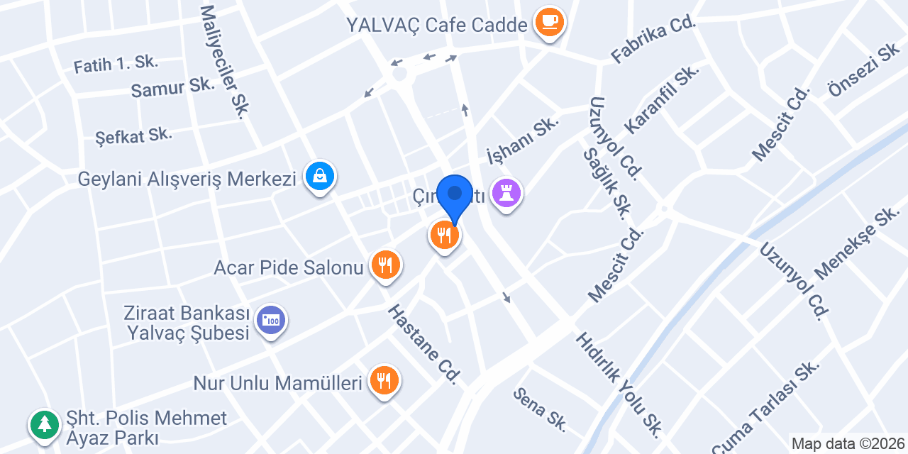 YALVAÇ ÇINAR TAKSİ DURAĞI konumu