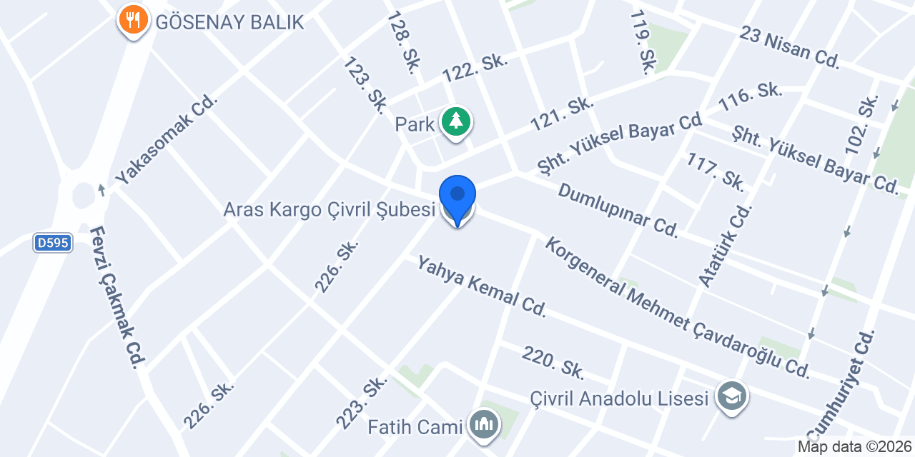 Aras Kargo Çivril Şubesi konumu