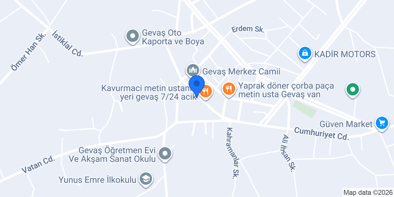 Ziraat Bankası Gevaş/Van Şubesi konumu