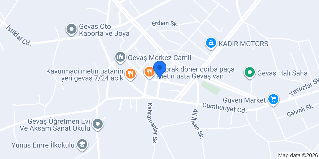 Gevaş Nergis çiçekçilik konumu