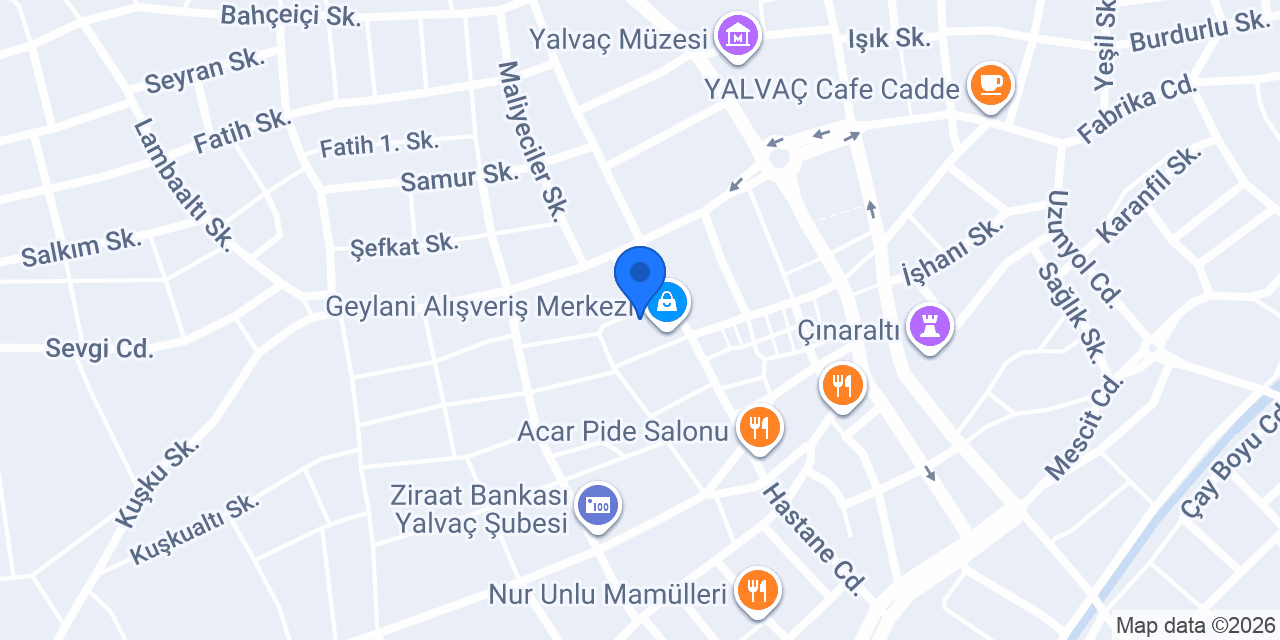 Yalvaç Hamamı konumu