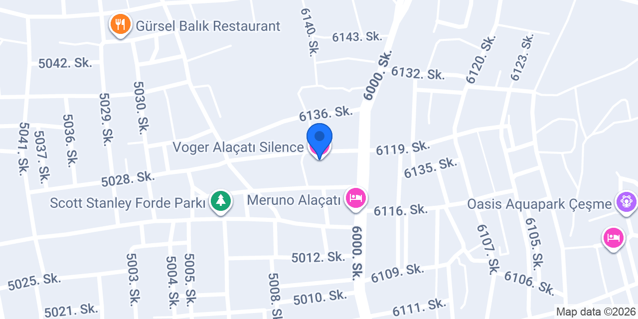 Voger Alaçatı Silence konumu