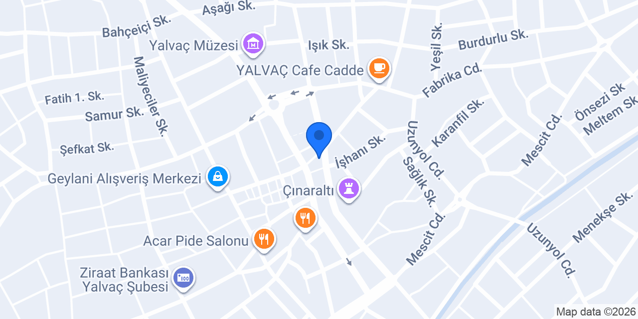 Şekerbank Yalvaç Şubesi konumu
