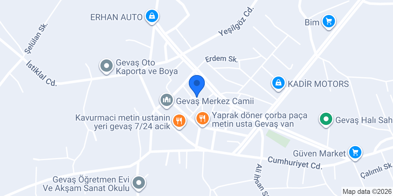 Gevaş merkez ADAM GİBİ TEKEL BAYİ konumu