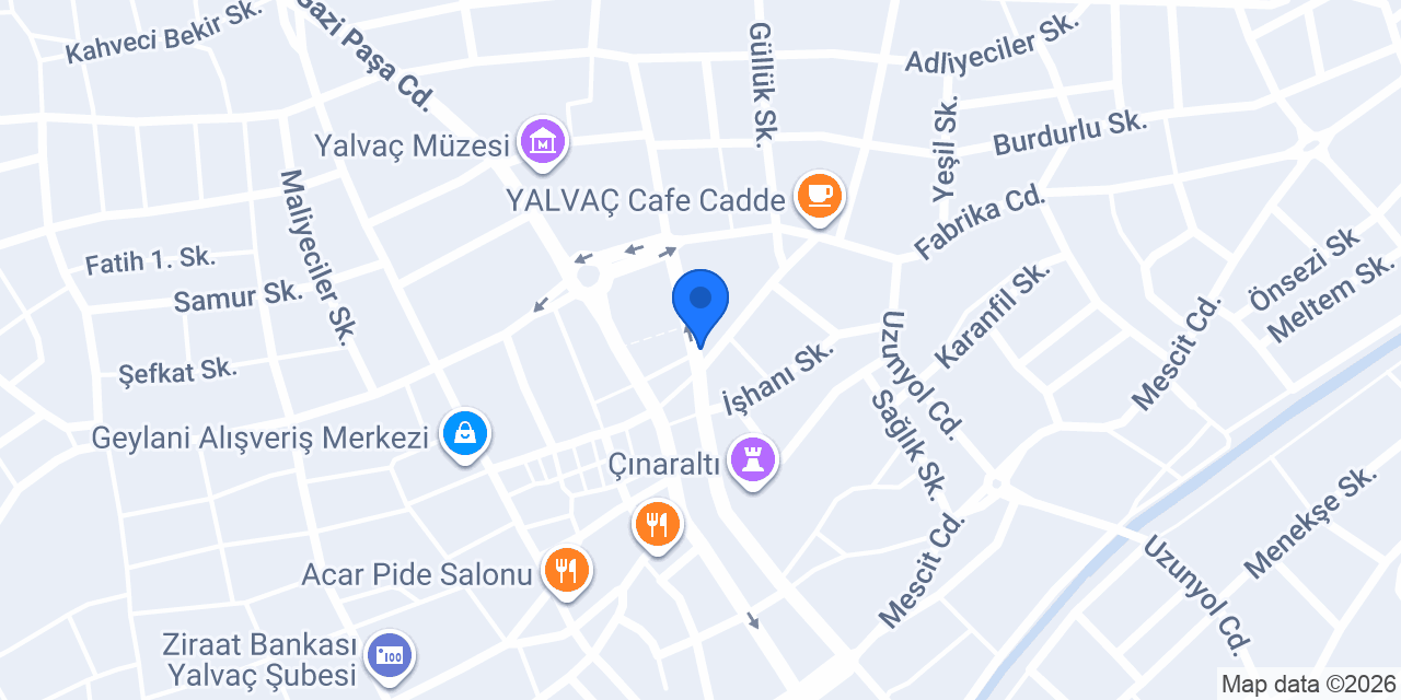 YALVAÇ KONAK TAKSİ DURAĞI konumu