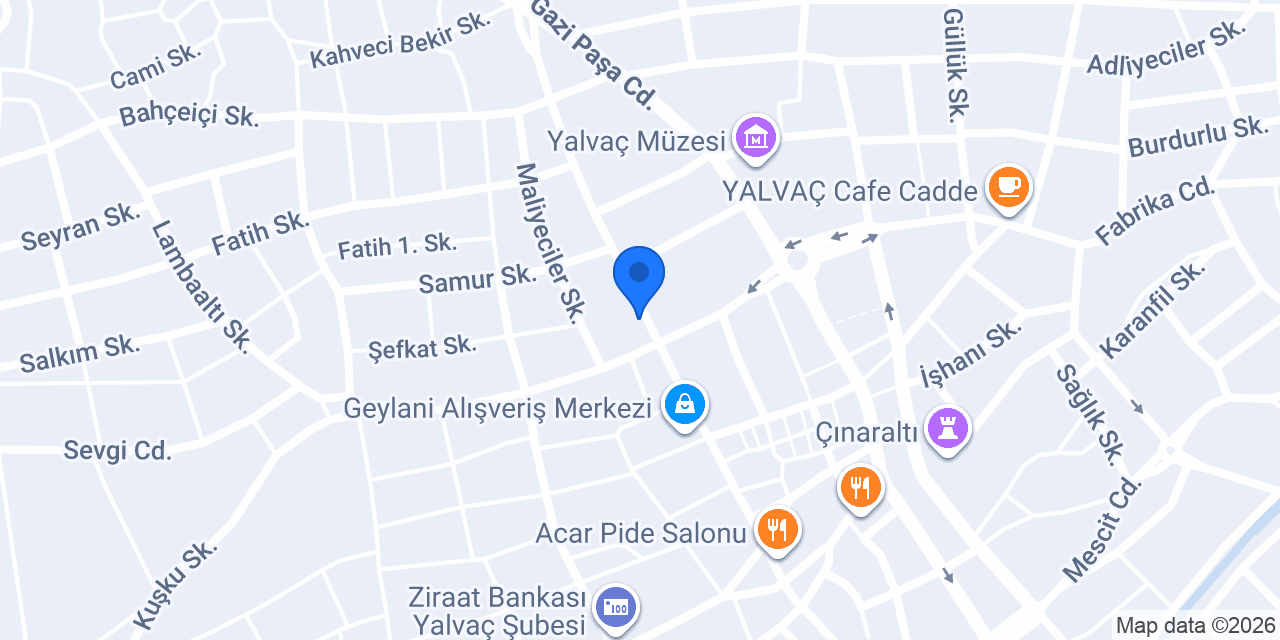 DenizBank Yalvaç Şubesi konumu