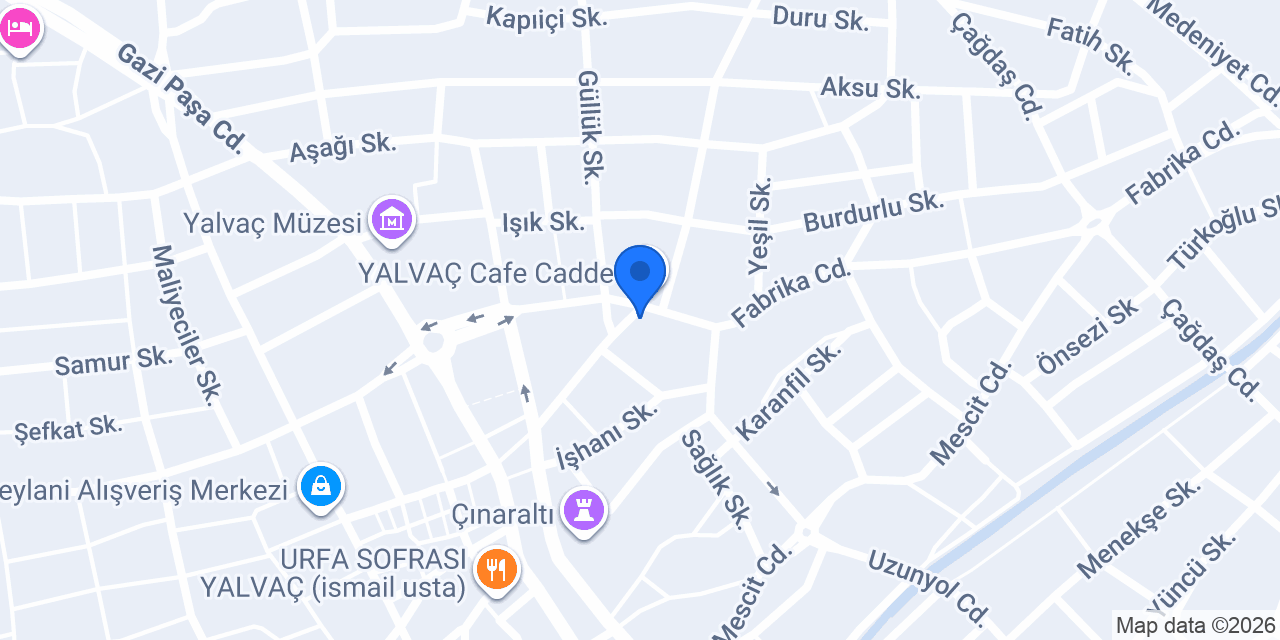 Yalvaç Özkul Çiçekçilik konumu