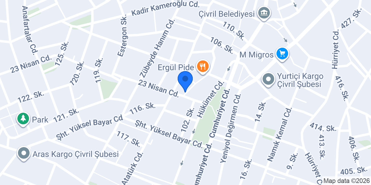 Çindemir Veteriner Kliniği konumu