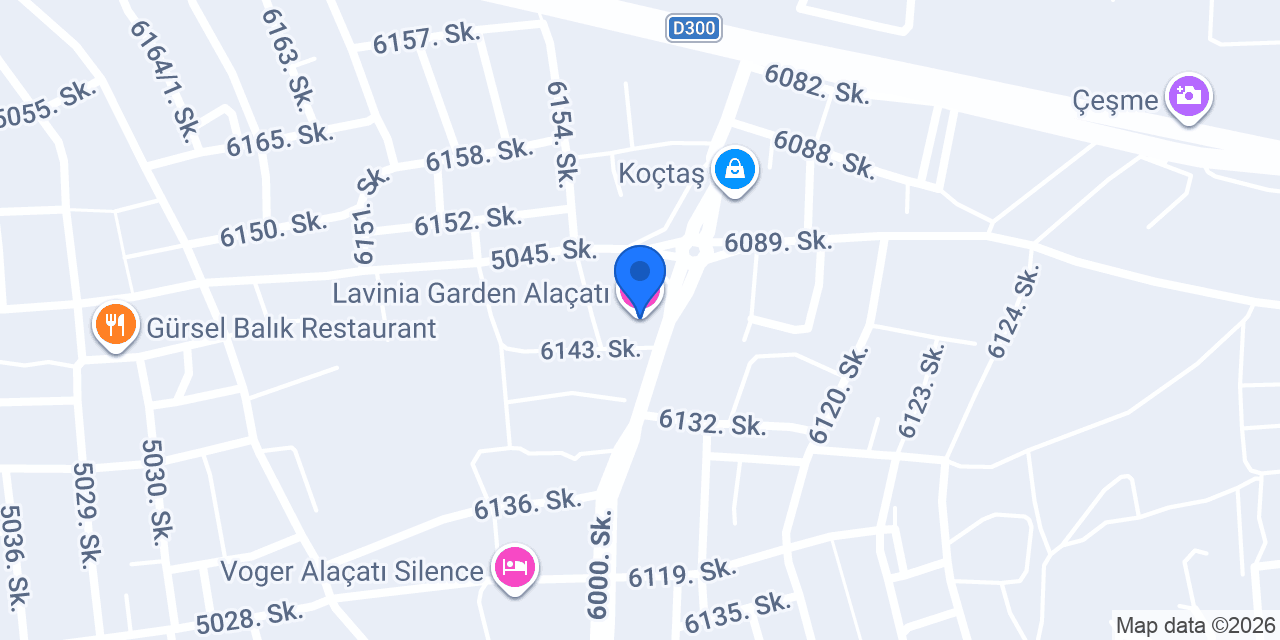 Lavinia Garden Alaçatı konumu