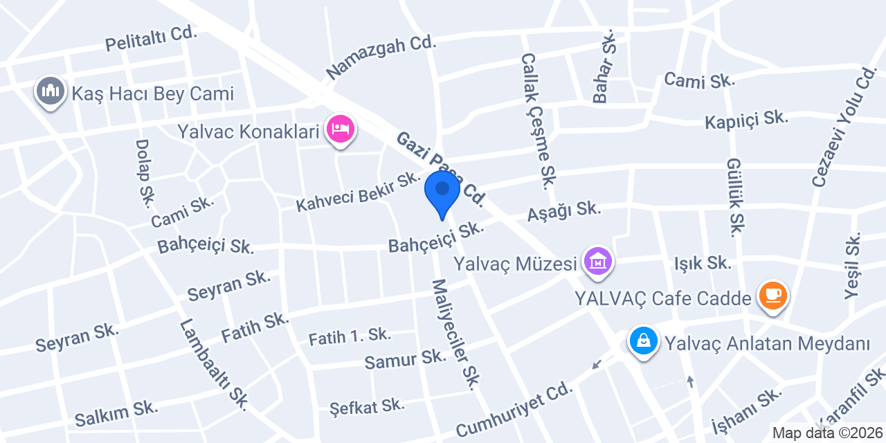 Yalvaç Naz Rent A Car konumu