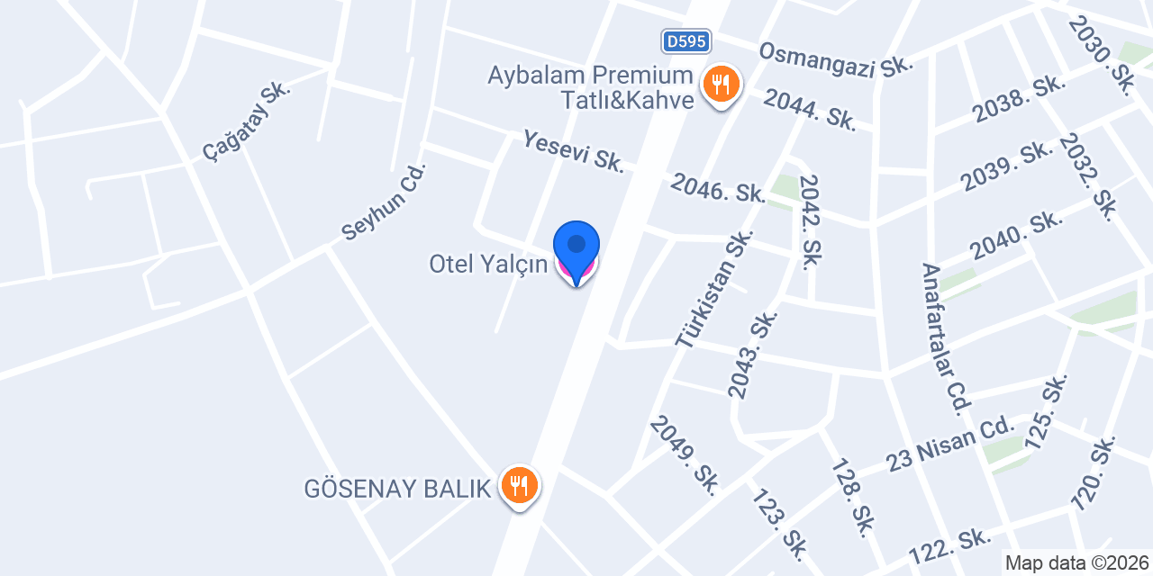 Otel Yalçın konumu