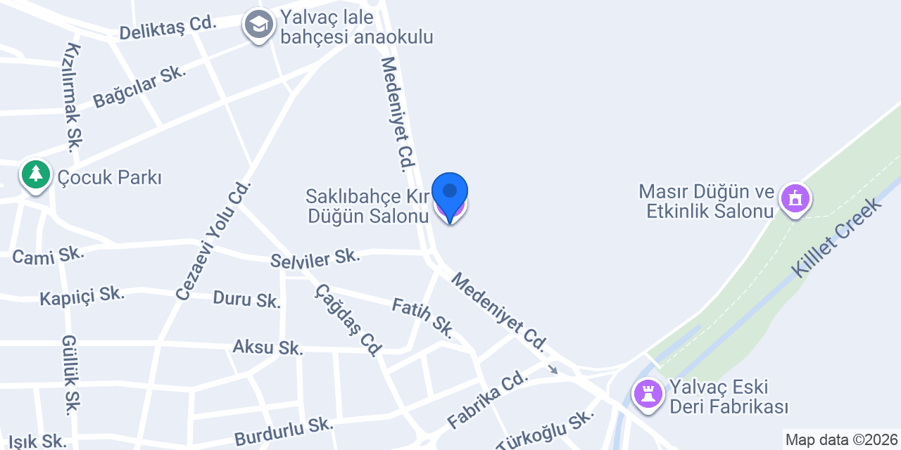 Saklıbahçe Kır Düğün Salonu konumu