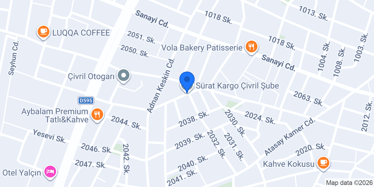 Sürat Kargo Çivril Şube konumu