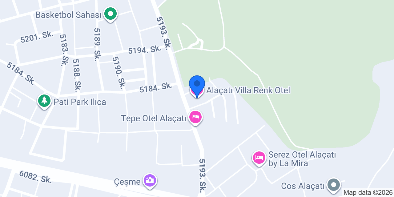 Alaçatı Villa Renk Otel konumu