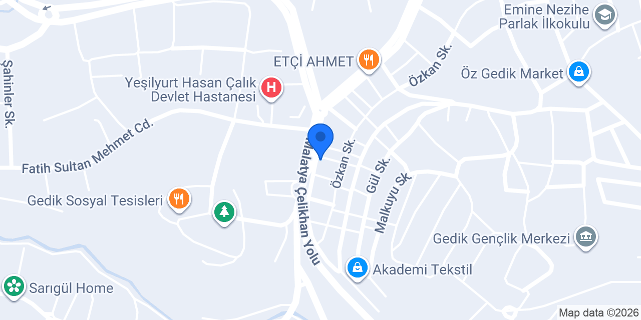 Güneş Veteriner Kliniği konumu