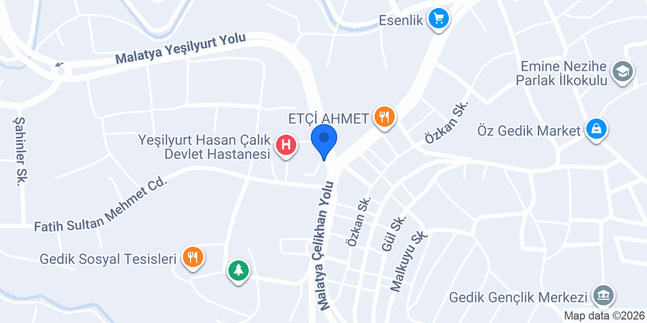 YEŞİLYURT ÇALIK TAKSİ konumu