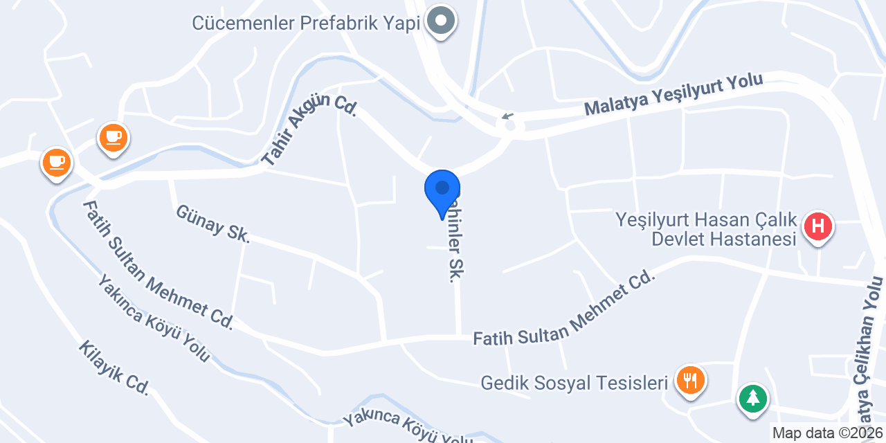 Yeşilyurt İlçe Halk Kütüphanesi konumu