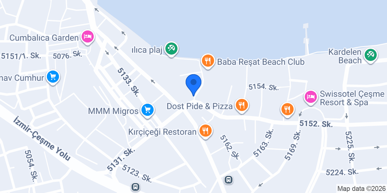 Kulüp Küçük Plaj konumu