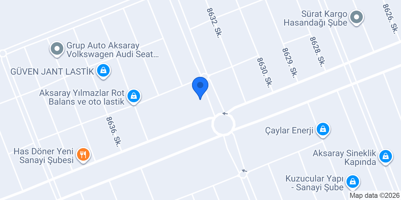 Türkiye İş Bankası Yeni Sanayi Sitesi/Aksaray Şubesi konumu