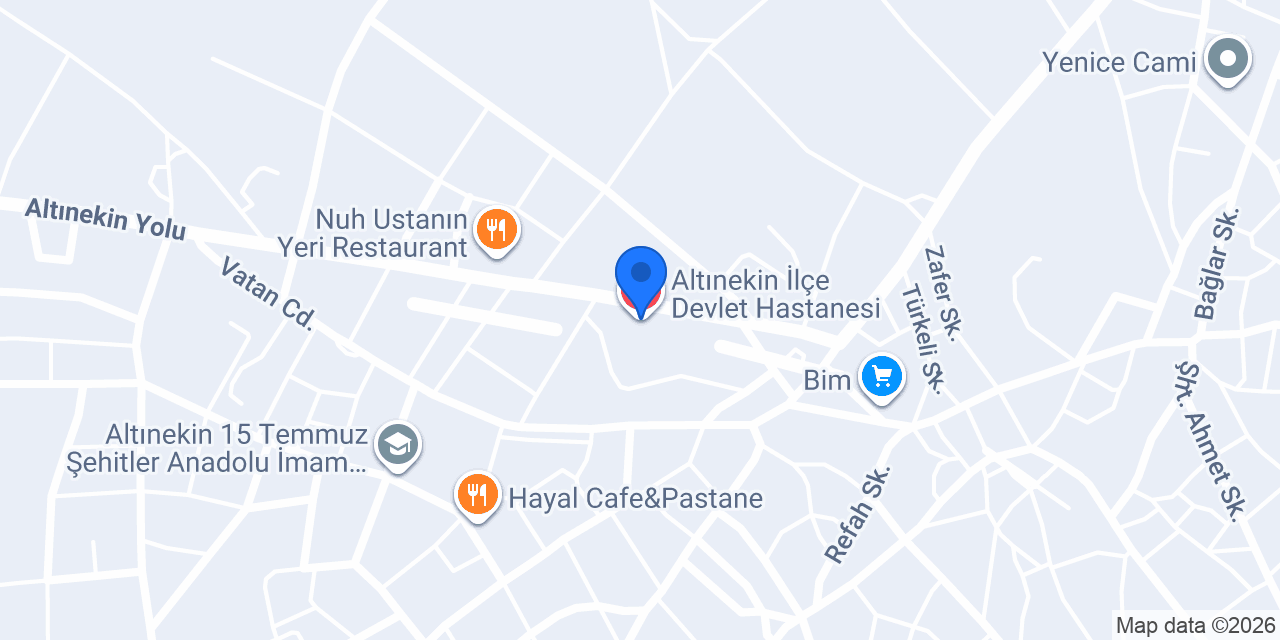 Altınekin İlçe Devlet Hastanesi konumu