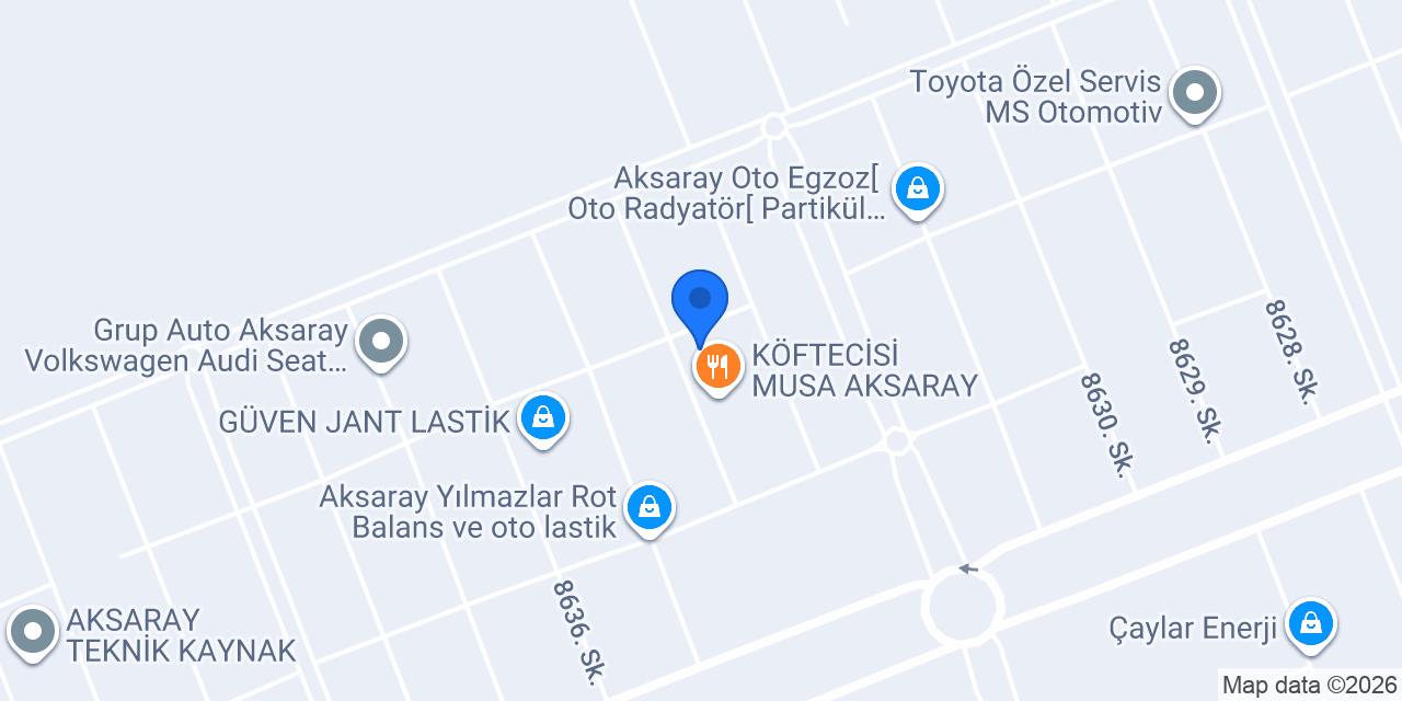 Aksaray oto tamir konumu