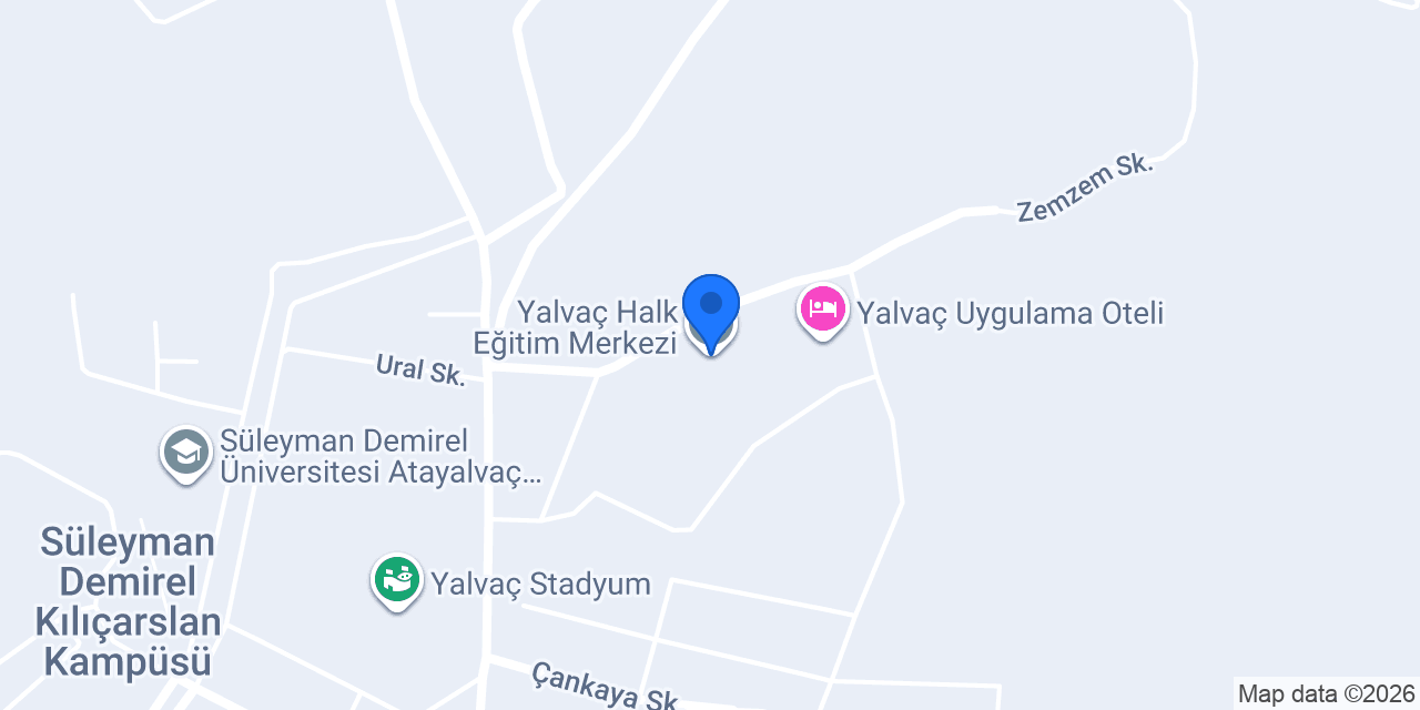 Yalvaç Halk Eğitim Merkezi konumu