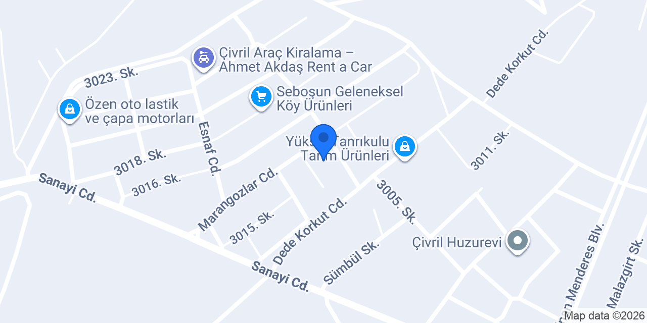 Ümit Şahan Yapı Malzemeleri Depo konumu