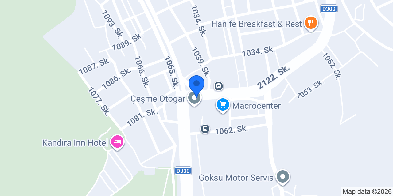 Çeşme Otobüs Terminali konumu