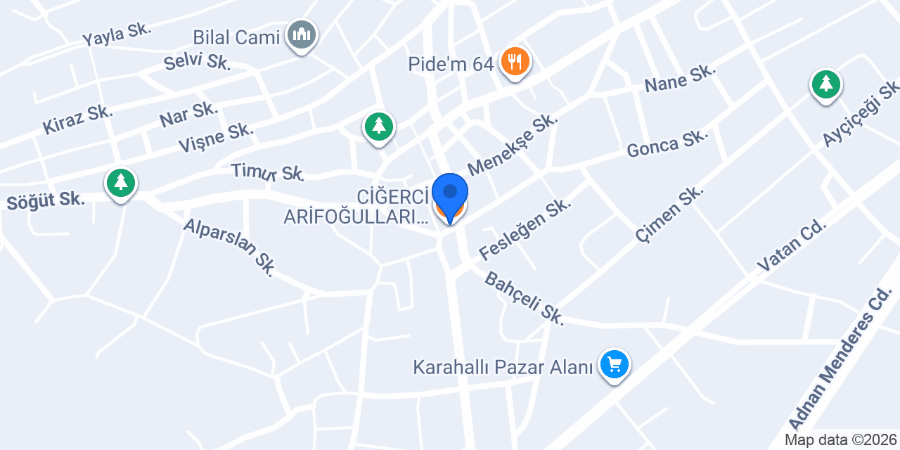 CİĞERCİ ARİFOĞULLARI KARAHALLI konumu