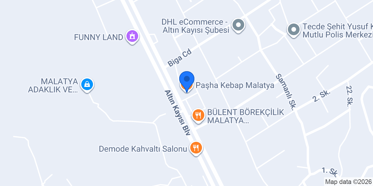 Paşha Kebap Malatya konumu