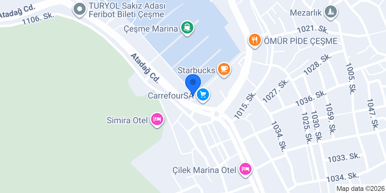 Uzaq Home Çeşme Marina konumu