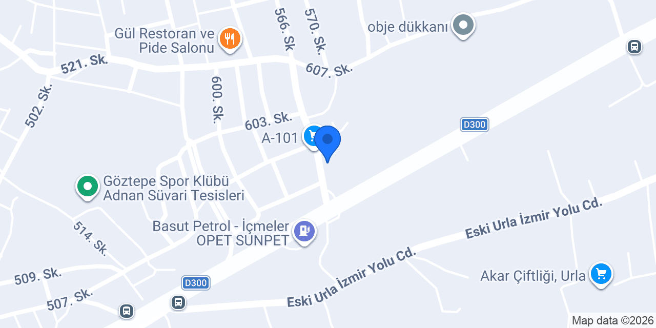 URLA GÜNDOĞDU EMLAK konumu