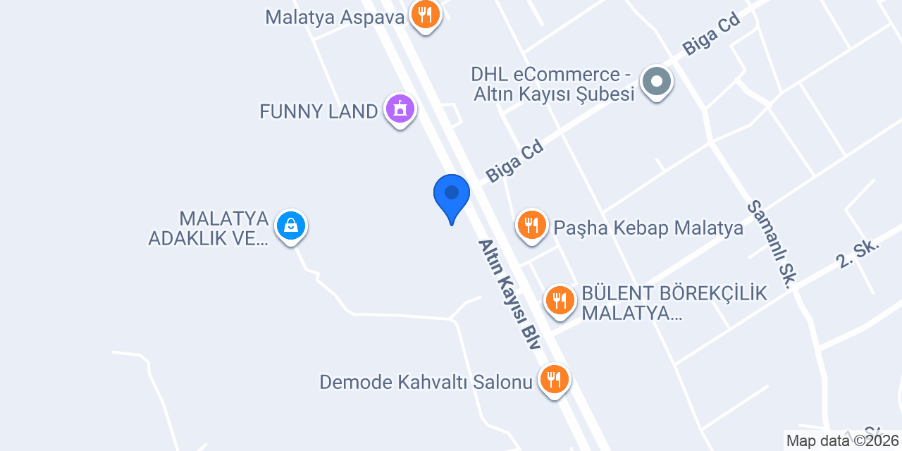 Malatya Astaş Yapı Market konumu