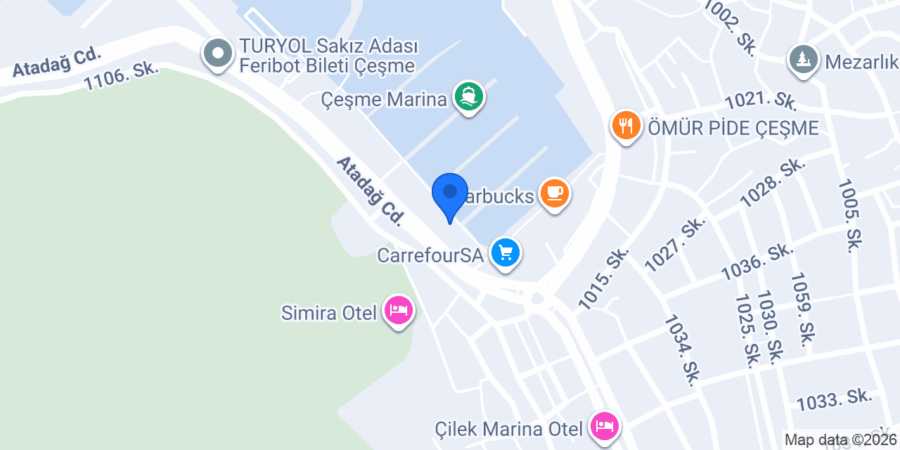 BABA Pizza - Çeşme Marina konumu