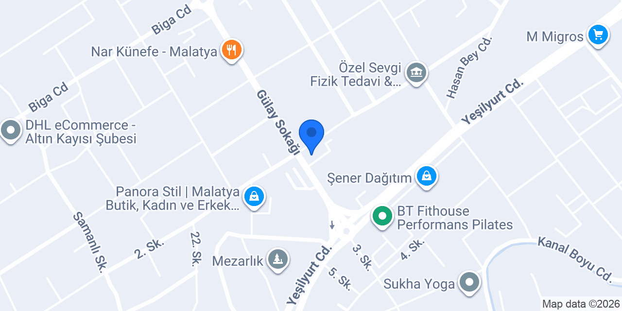 Malatya Hayal Çiçekçilik konumu