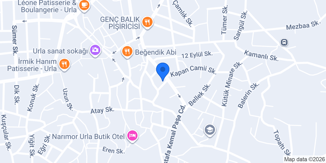 Alaz Urla Rooms konumu