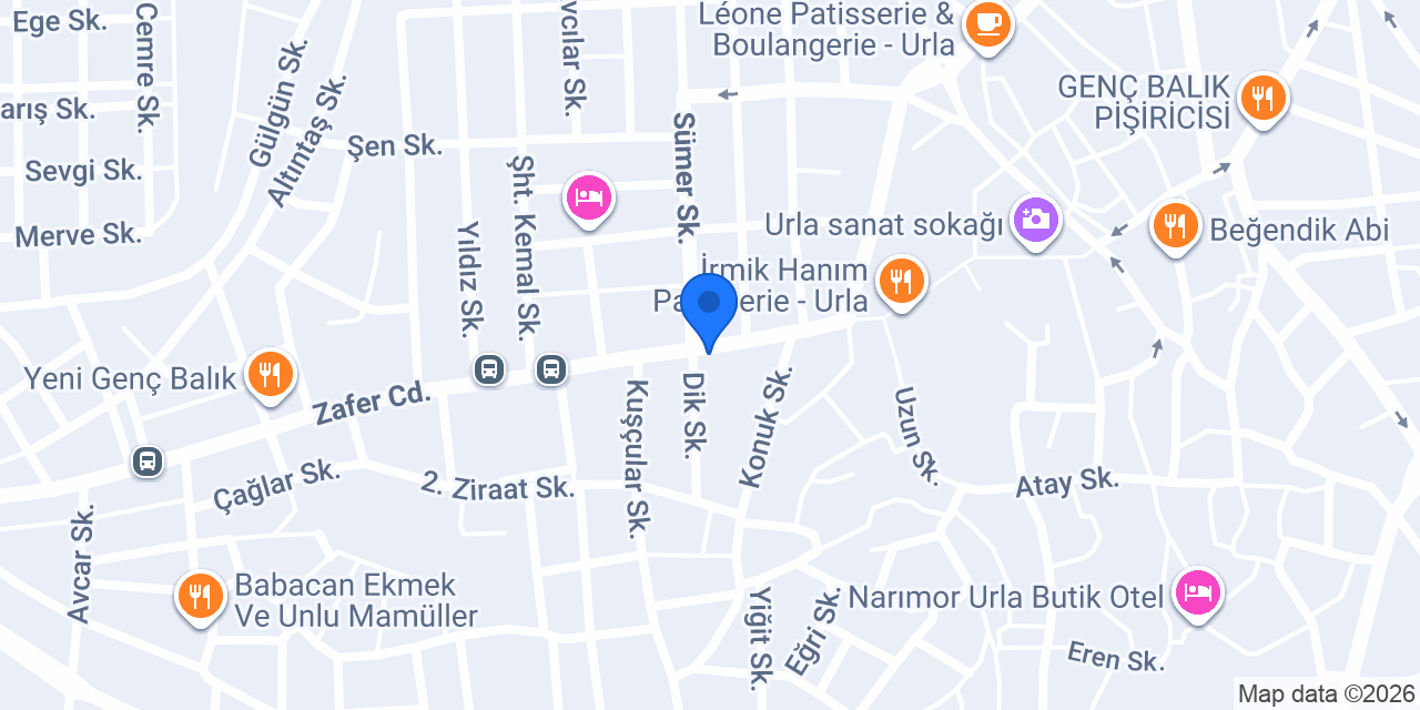 Urla İlçe Nüfus Müdürlüğü konumu