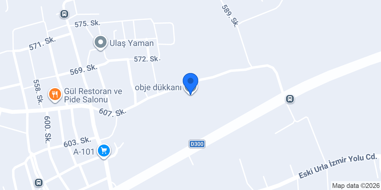 obje dükkanı konumu