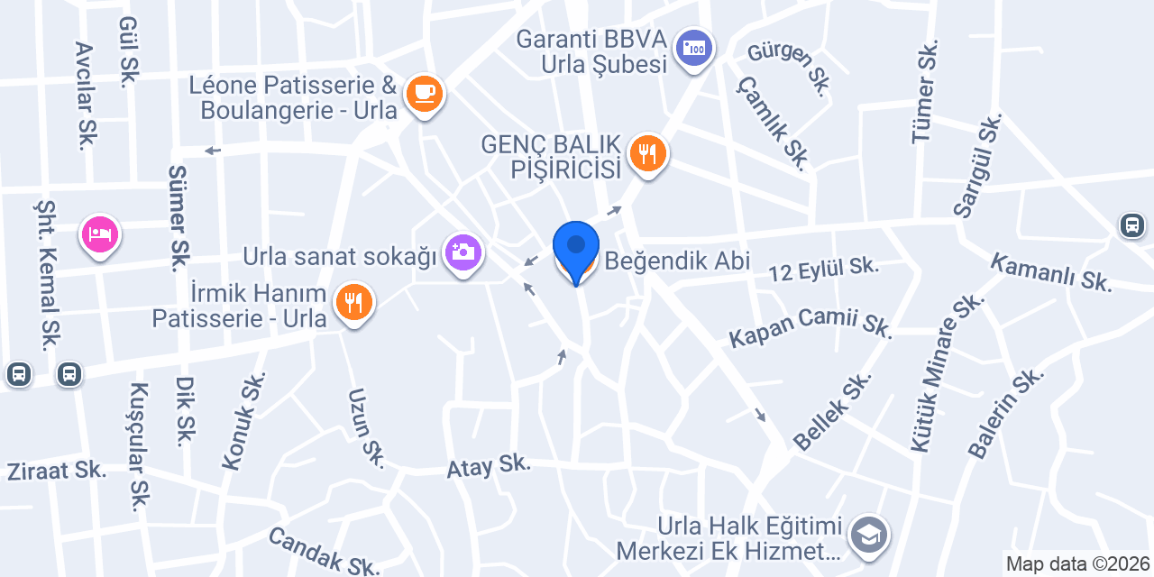 Malgaca Dondurmacısı Urla konumu