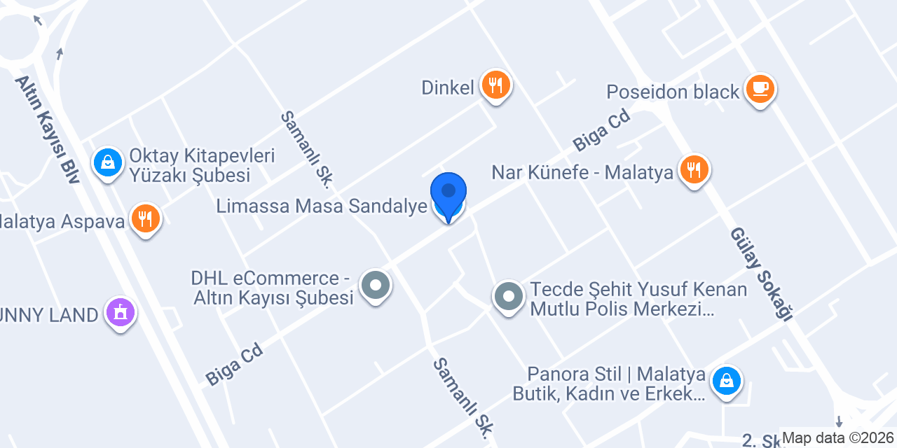 Limassa Masa Sandalye konumu