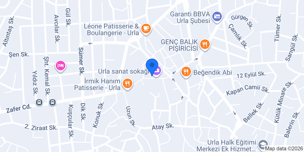 Caffe D'arte sanat sokağı urla konumu