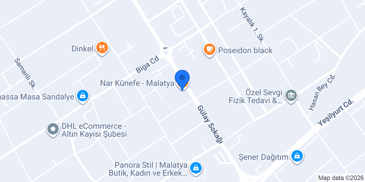 Nar Künefe - Malatya konumu