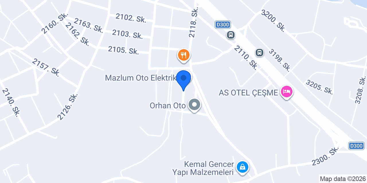 Yavuz Oto Çeşme konumu