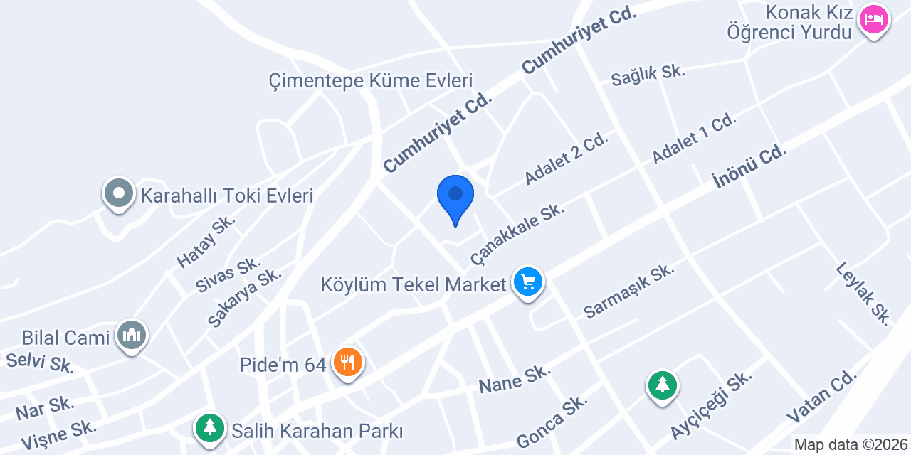Karahallı İlçe Tarım ve Orman Müdürlüğü konumu