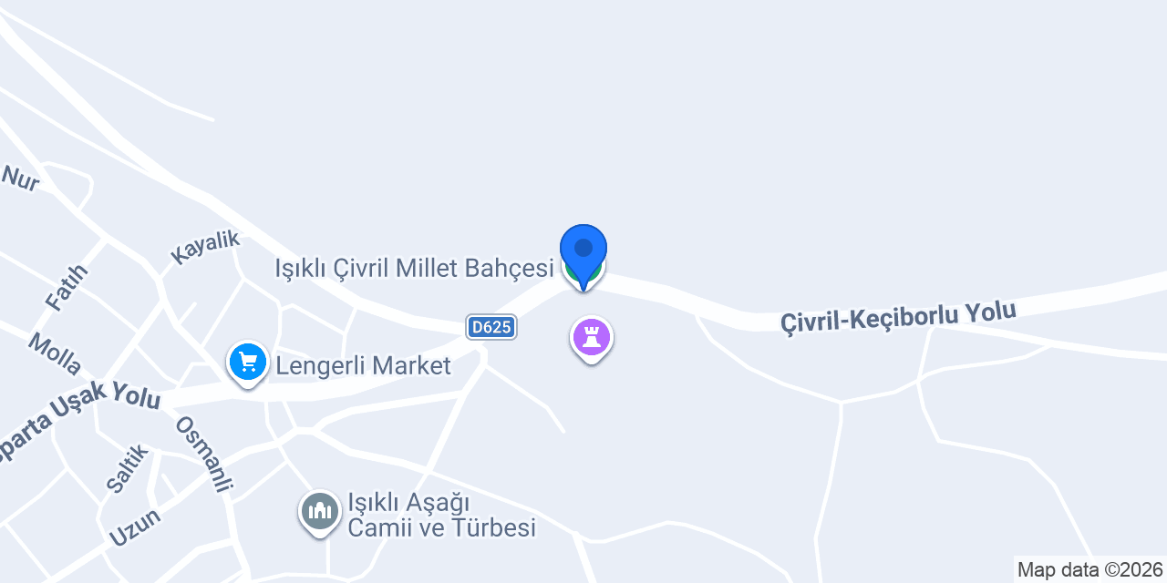 Işıklı Çivril Millet Bahçesi konumu