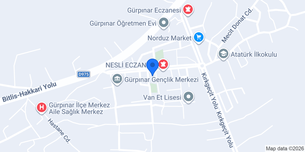 Ziraat Bankası Gürpınar/Van Şubesi konumu