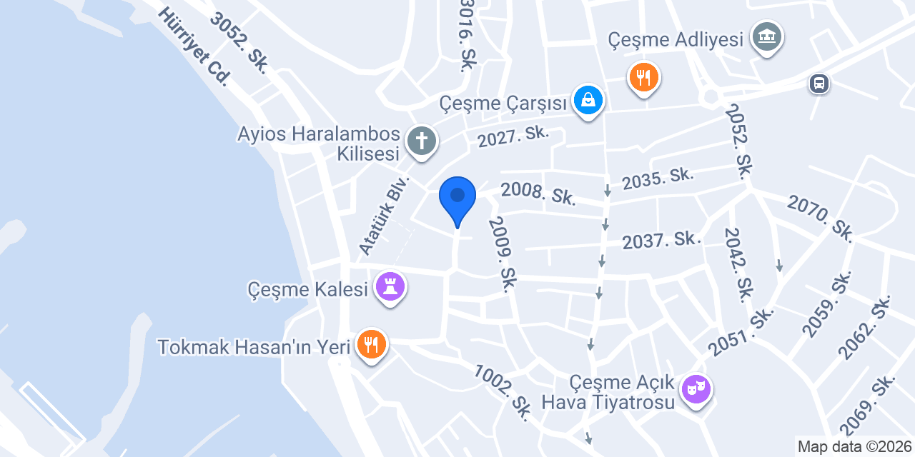Çeşme Kale Taş Apart Otel konumu