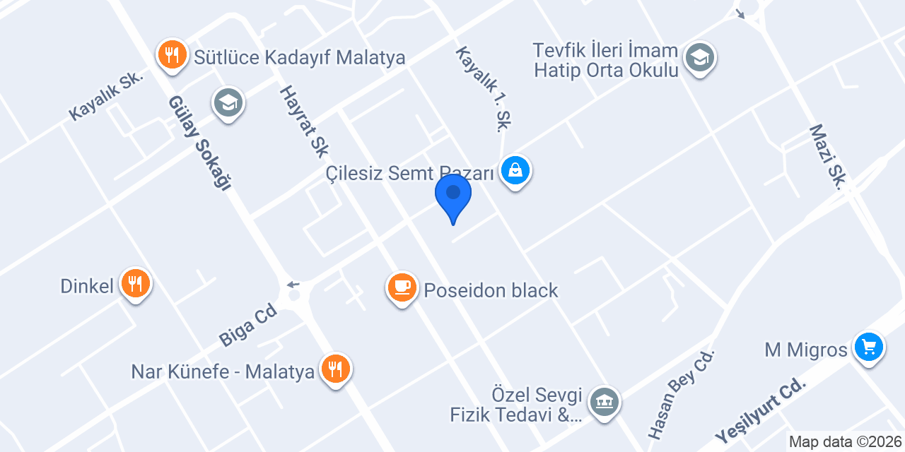 Öz Malatya Tesisat konumu